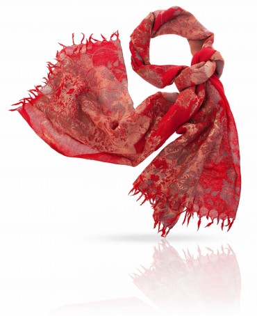 Палантин Женский ZW-JEWEL.FLOWER/BORDEUX